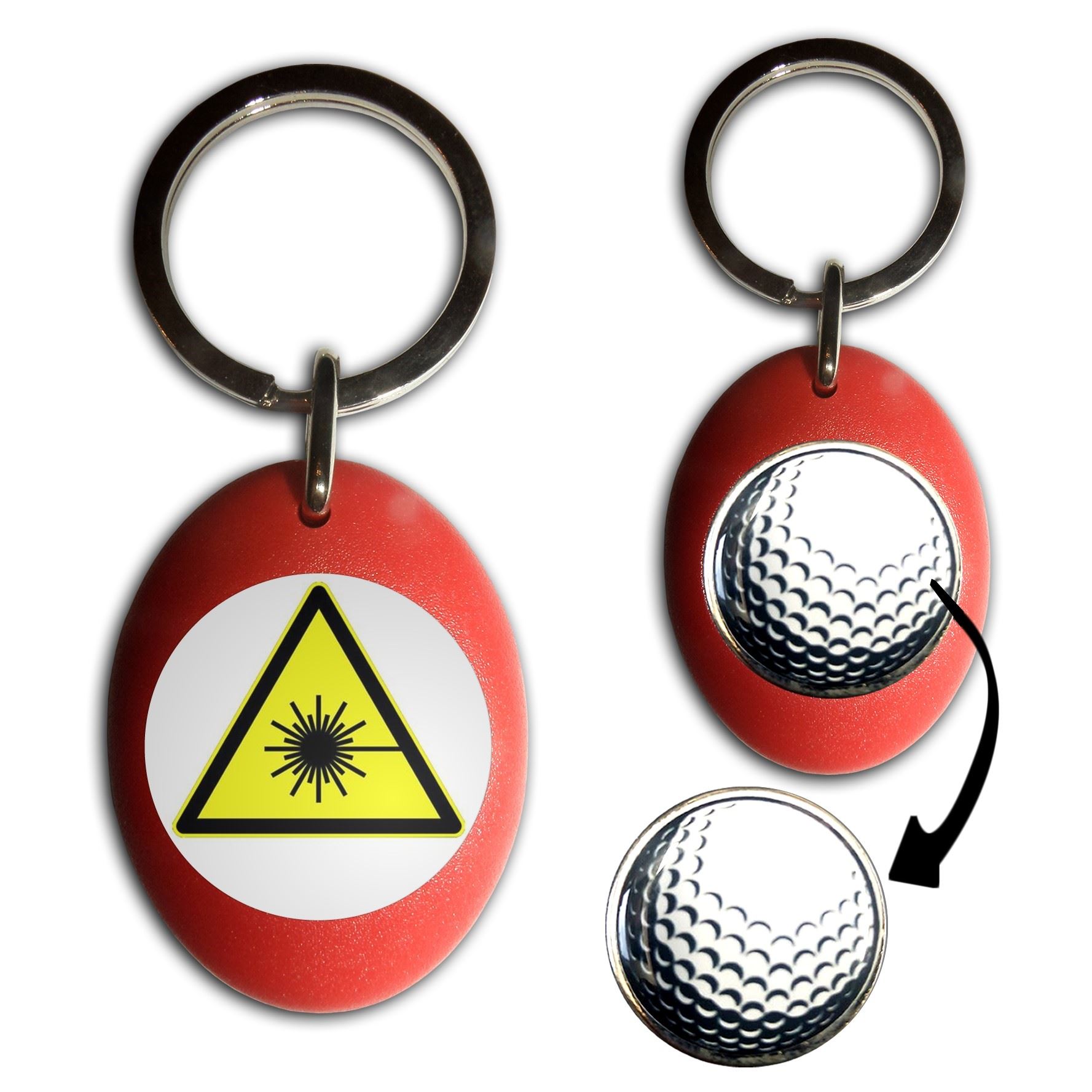 Laser Strahlung Golfball Markierer Schlüsselanhänger (43 mm x 33 mm) - Bild 7 von 12