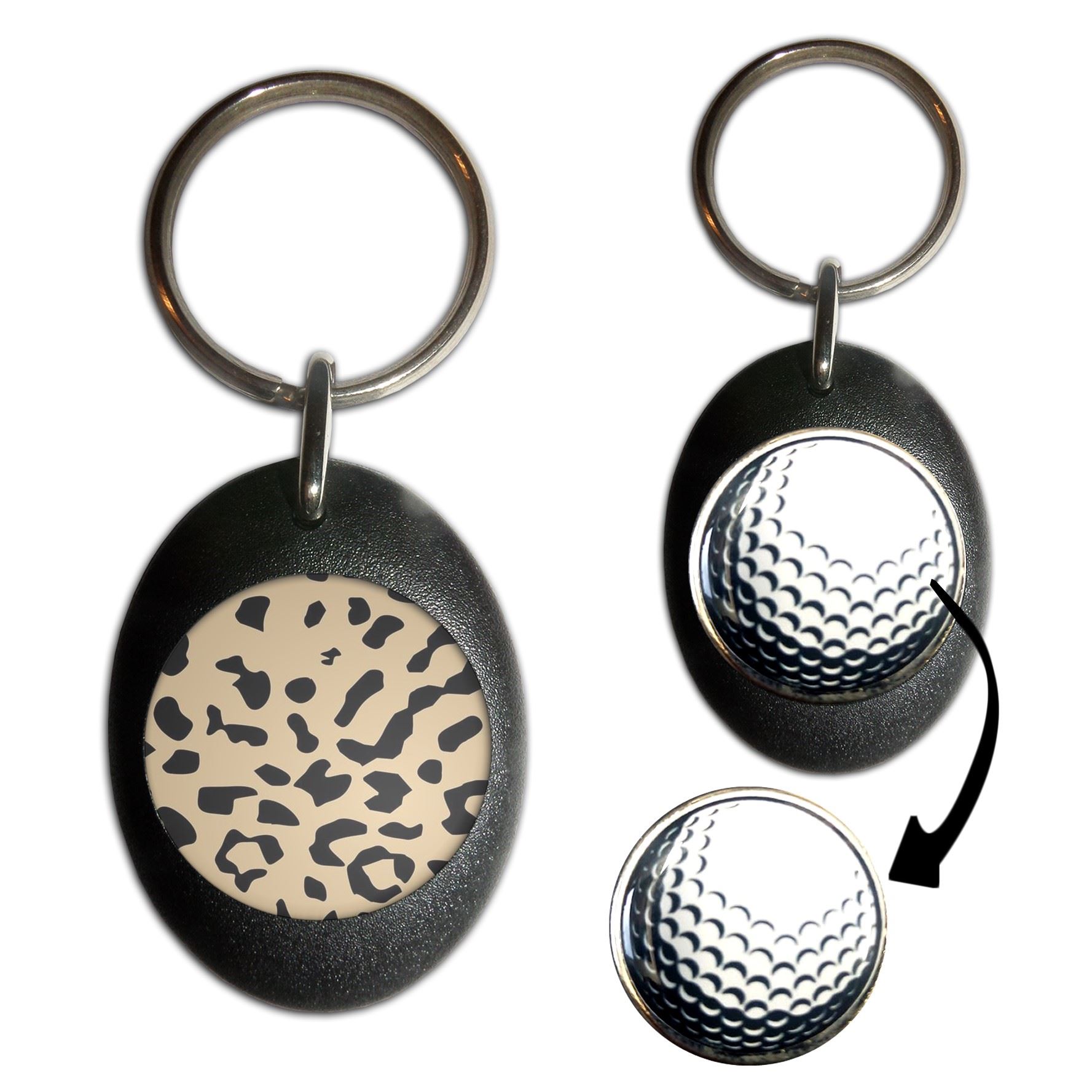Schlüsselanhänger Leopardenmuster Golfball Marker (43 mm x 33 mm) - Bild 3 von 12