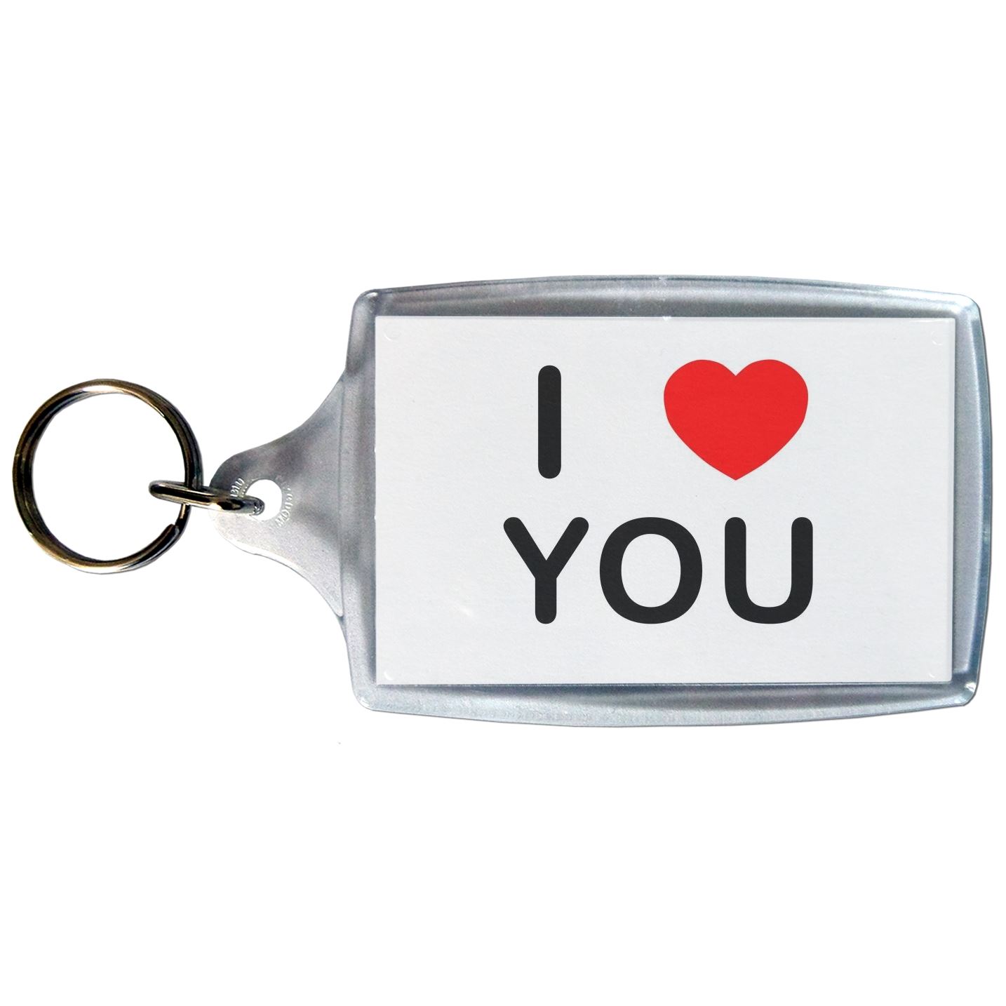 You I Love Heart Clear Plastic Key Ring (S, M or L) - Picture 3 of 8