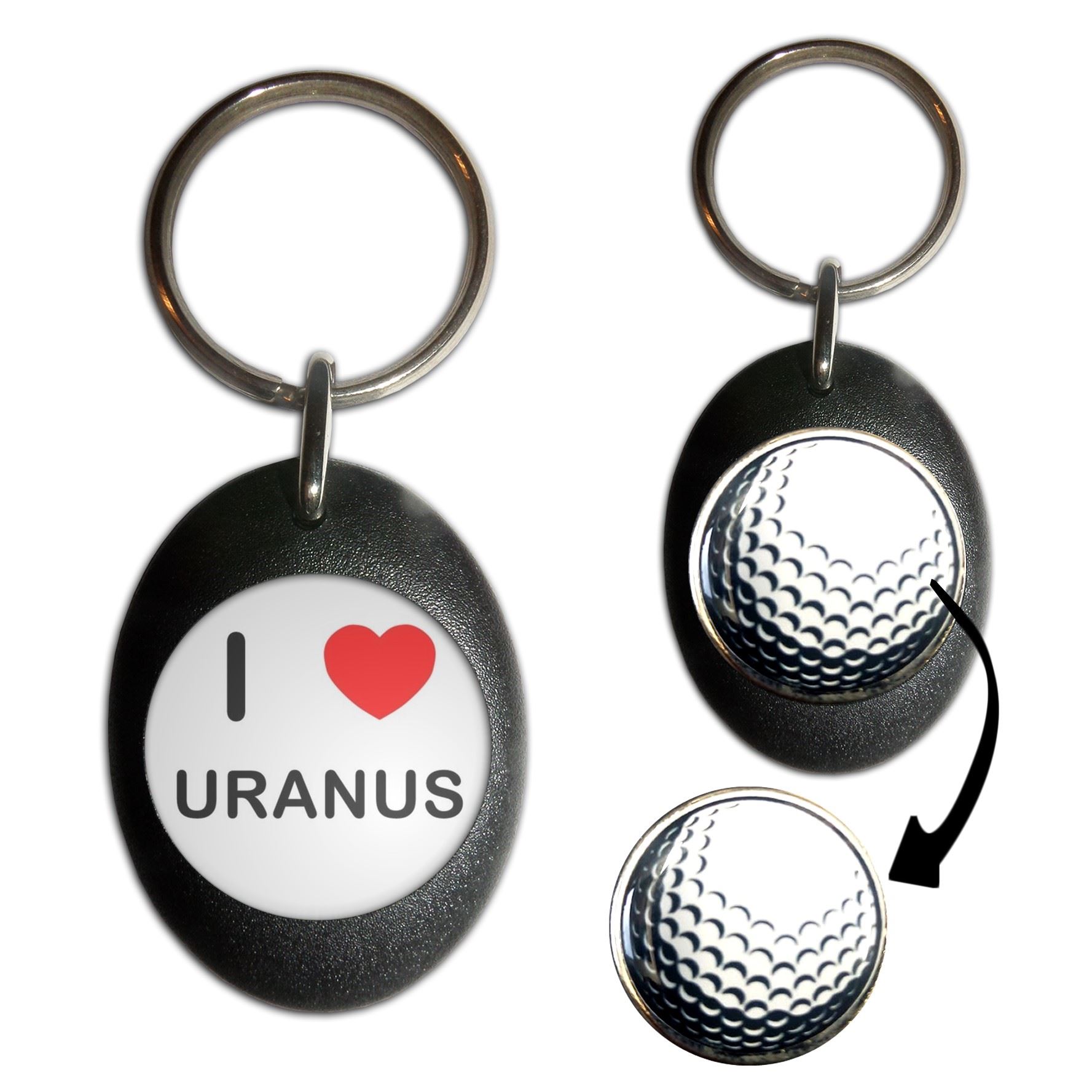 Uranus I Love Golf Ball Marker Key Ring (43mm x 33mm) - Picture 3 of 12