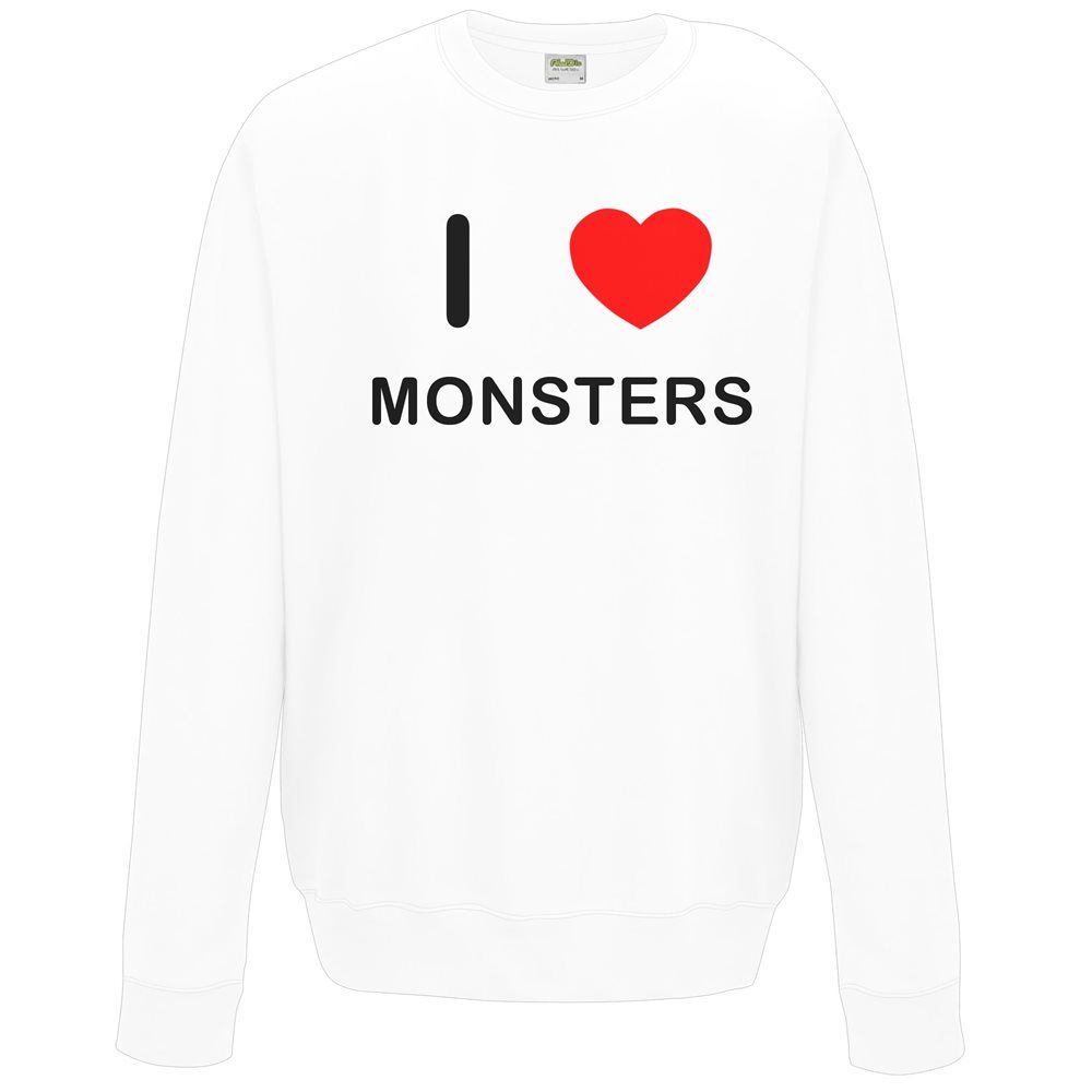 Monsters I Love Sweater Pullover Adult Crew Neck Long Sleeved Sweatshirt - Picture 33 of 34