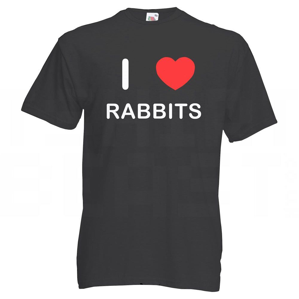 Rabbits I Love T-Shirt Tee Erwachsene Rundhals Kurzarm - Bild 7 von 34