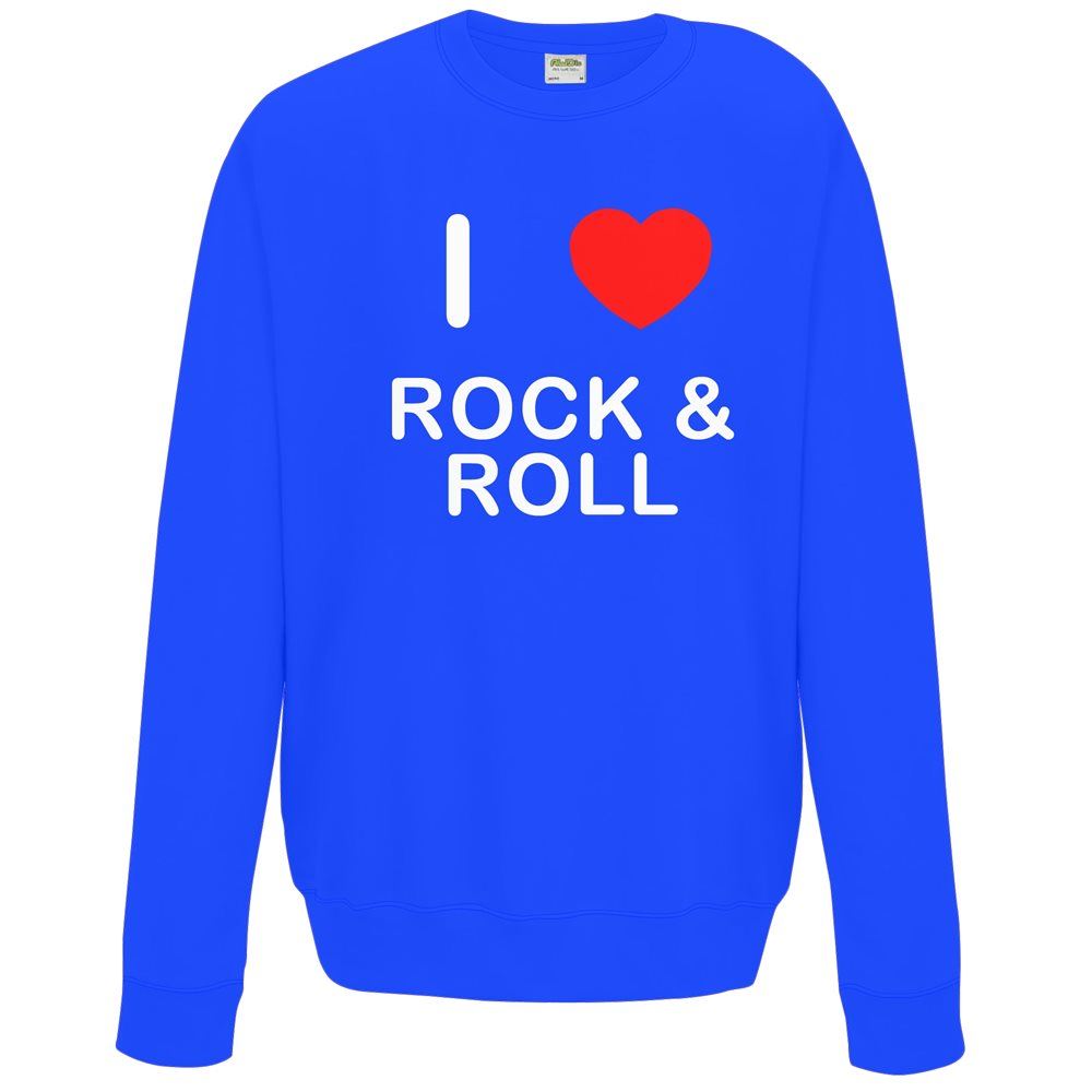 Rock and Roll I Love Sweater Pullover Erwachsene Rundhals Langarm Sweatshirt - Bild 11 von 34