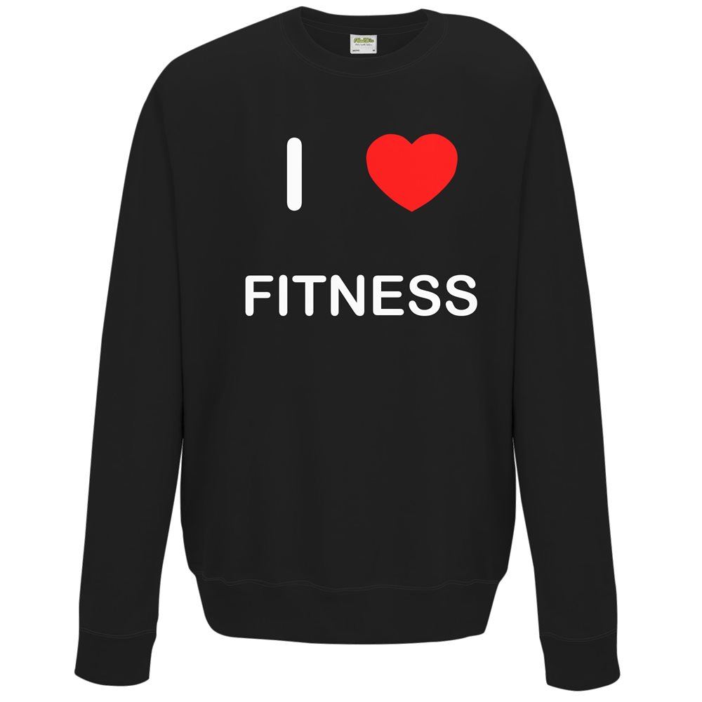 Fitness I Love Sweater Pullover Adult Crew Neck Long Sleeved Sweatshirt - Picture 5 of 34