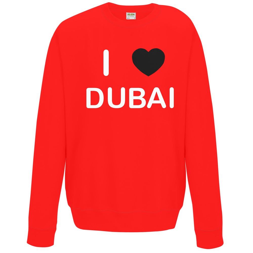 Dubai I Love Sweater Pullover Erwachsene Rundhals Langarm Sweatshirt - Bild 19 von 34