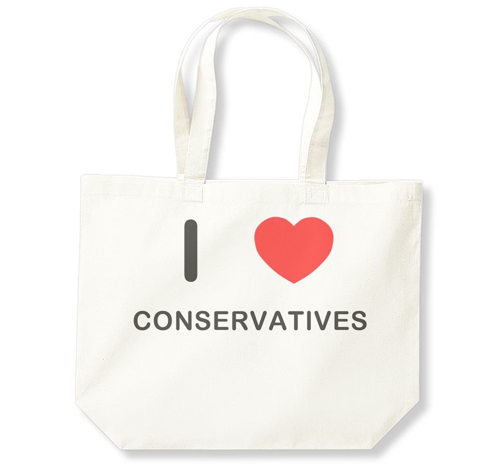 Conservatives I Love Cotton Shopping Bag (Black, White, Natural) - Picture 3 of 8