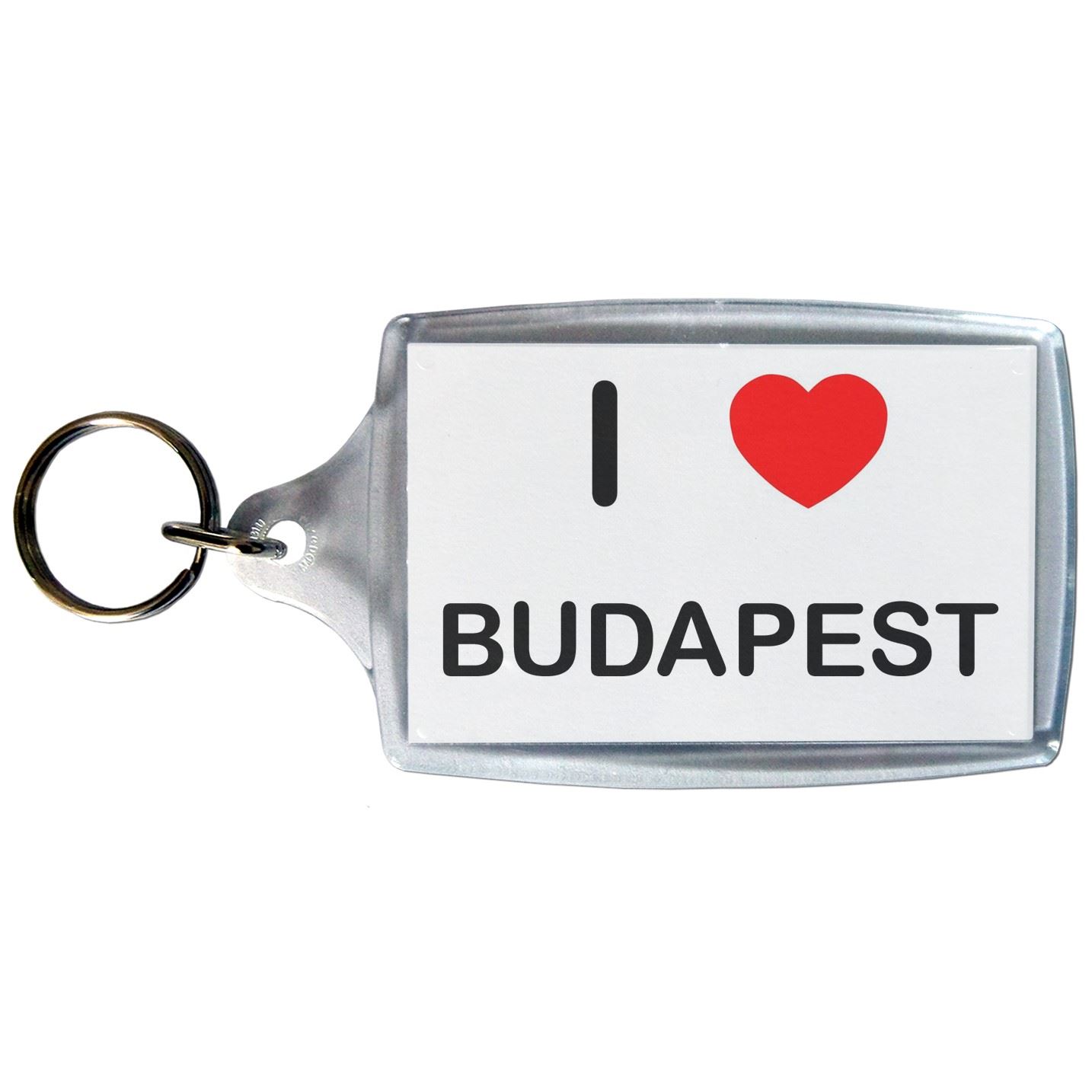 Budapest I Love Heart Clear Plastic Key Ring (S, M or L) - Foto 3 di 8