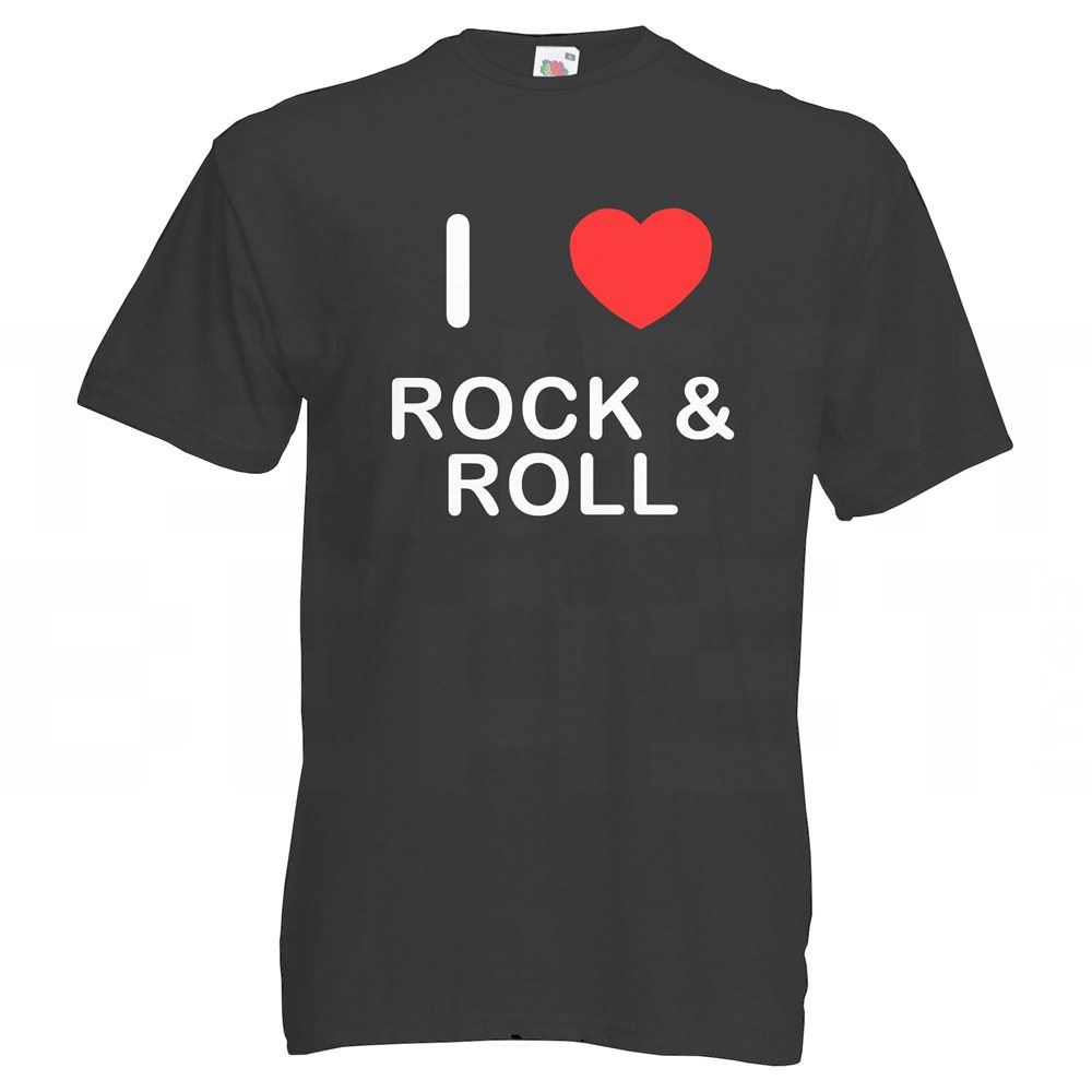 Rock and Roll I Love T-Shirt Tee Erwachsene Rundhals Kurzarm - Bild 7 von 34