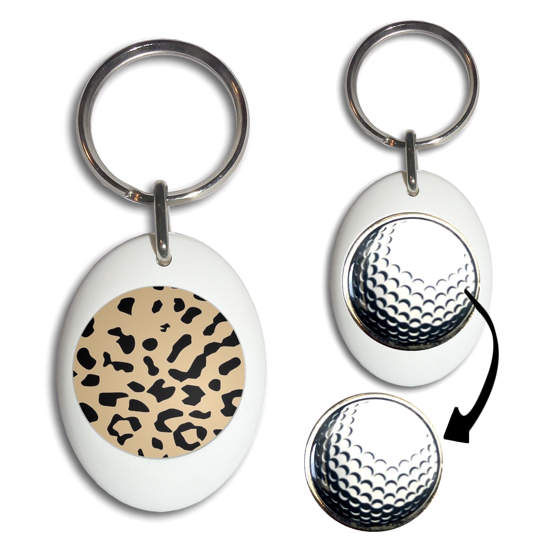 Schlüsselanhänger Leopardenmuster Golfball Marker (43 mm x 33 mm) - Bild 11 von 12