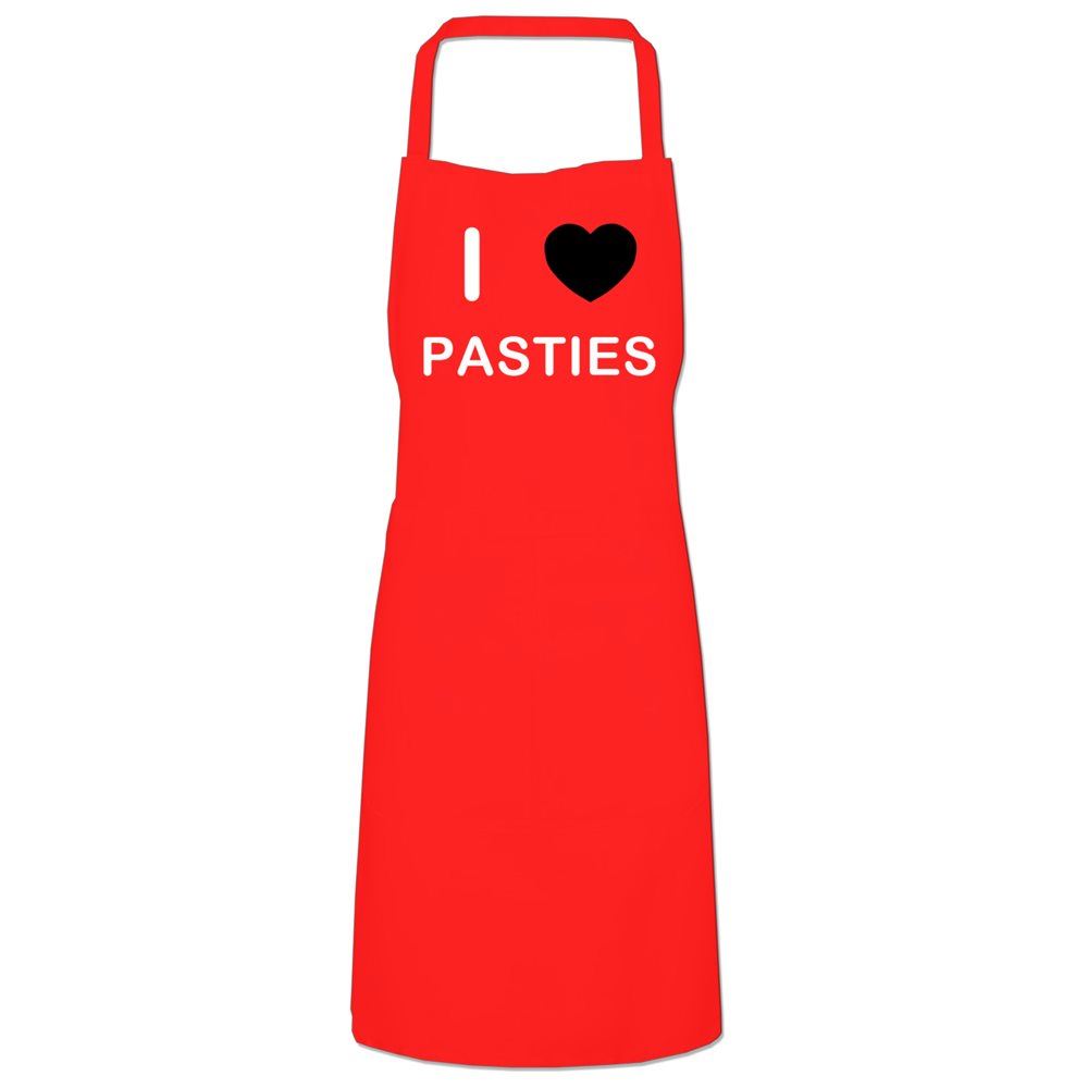 Pasties I Love Küchenschürze Latz mit verstellbarem Hals und Krawatten - Bild 7 von 10