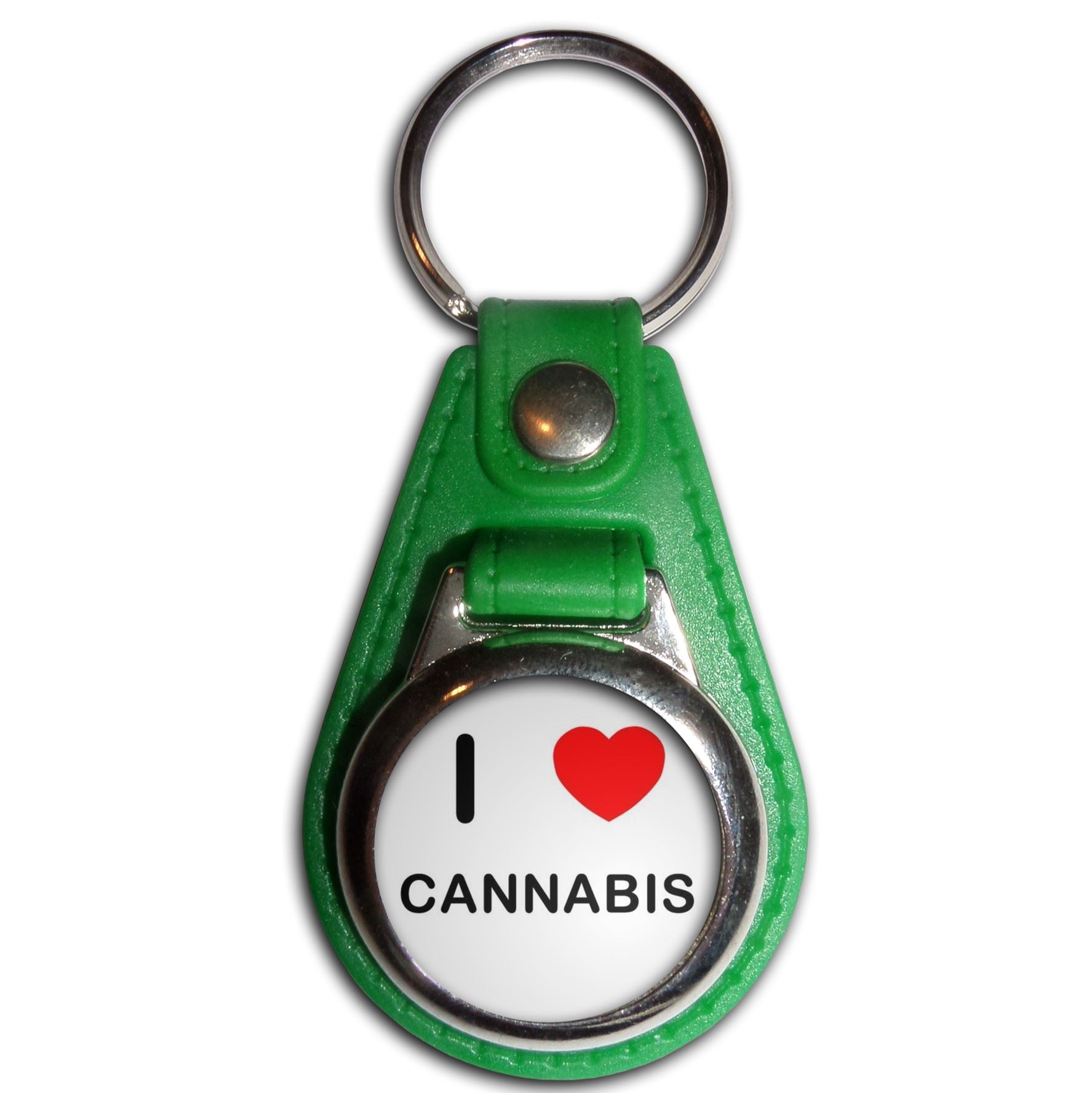 Cannabis I Love Plastic Medallion Key Ring (61mm x 38mm) - Picture 7 of 12