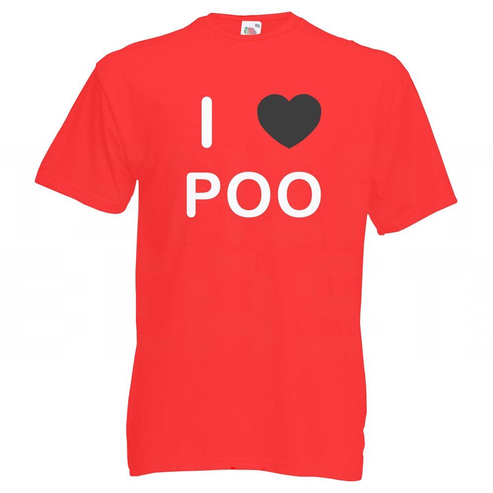Poo I Love T Shirt Tee Adult Crew Neck Short Sleeved - Picture 21 of 34