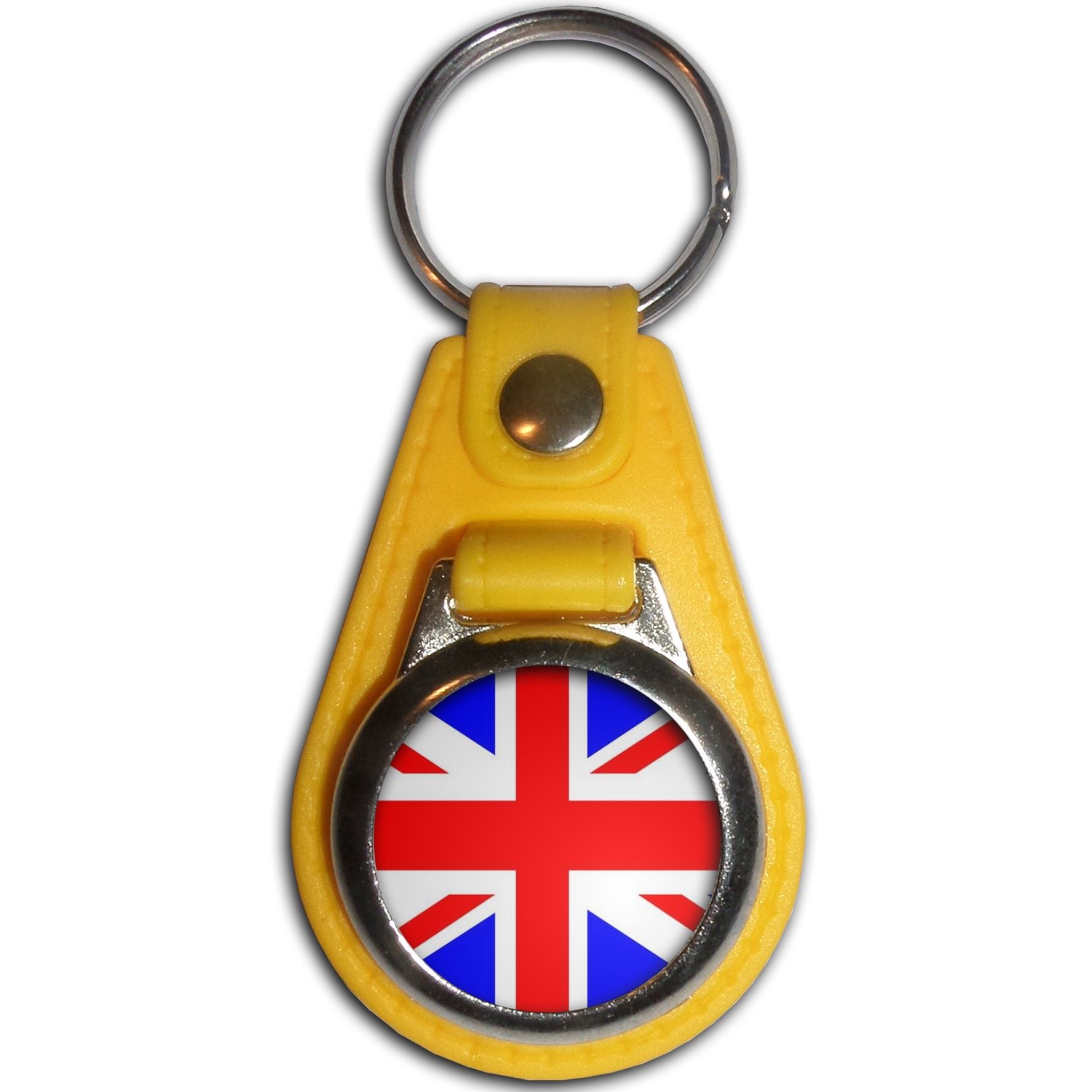 Union Jack UK Flag Plastic Medallion Key Ring (61mm x 38mm) - Picture 11 of 12