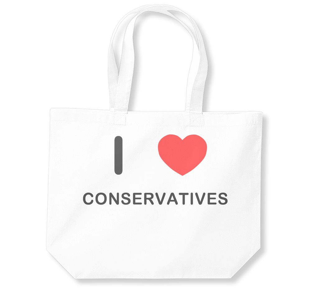 Conservatives I Love Cotton Shopping Bag (Black, White, Natural) - Picture 7 of 8