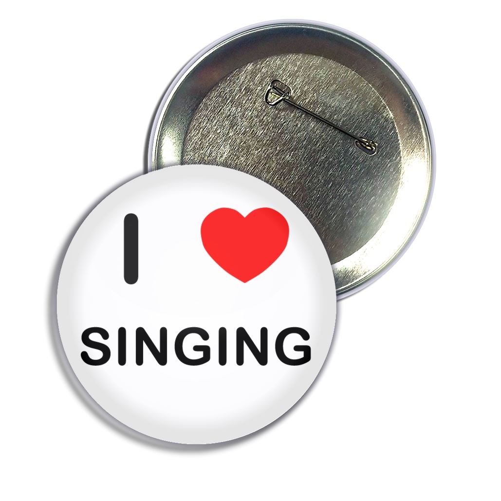Singing I Love Heart Button Badge Pin Badge (25, 55 or 77mm) - Picture 7 of 8
