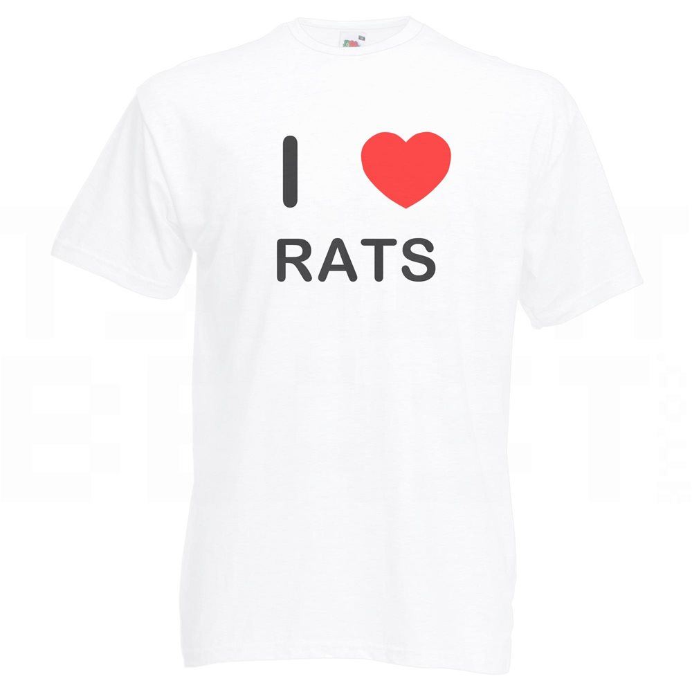 Rats I Love T-Shirt Tee Erwachsene Rundhals Kurzarm - Bild 31 von 34