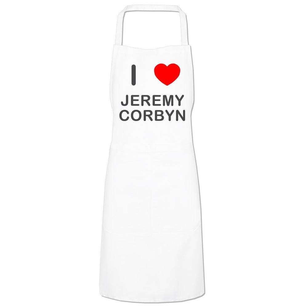 Delantal de cocina Jeremy Corbyn I Love babero con cuello y corbatas ajustables - Imagen 9 de 10