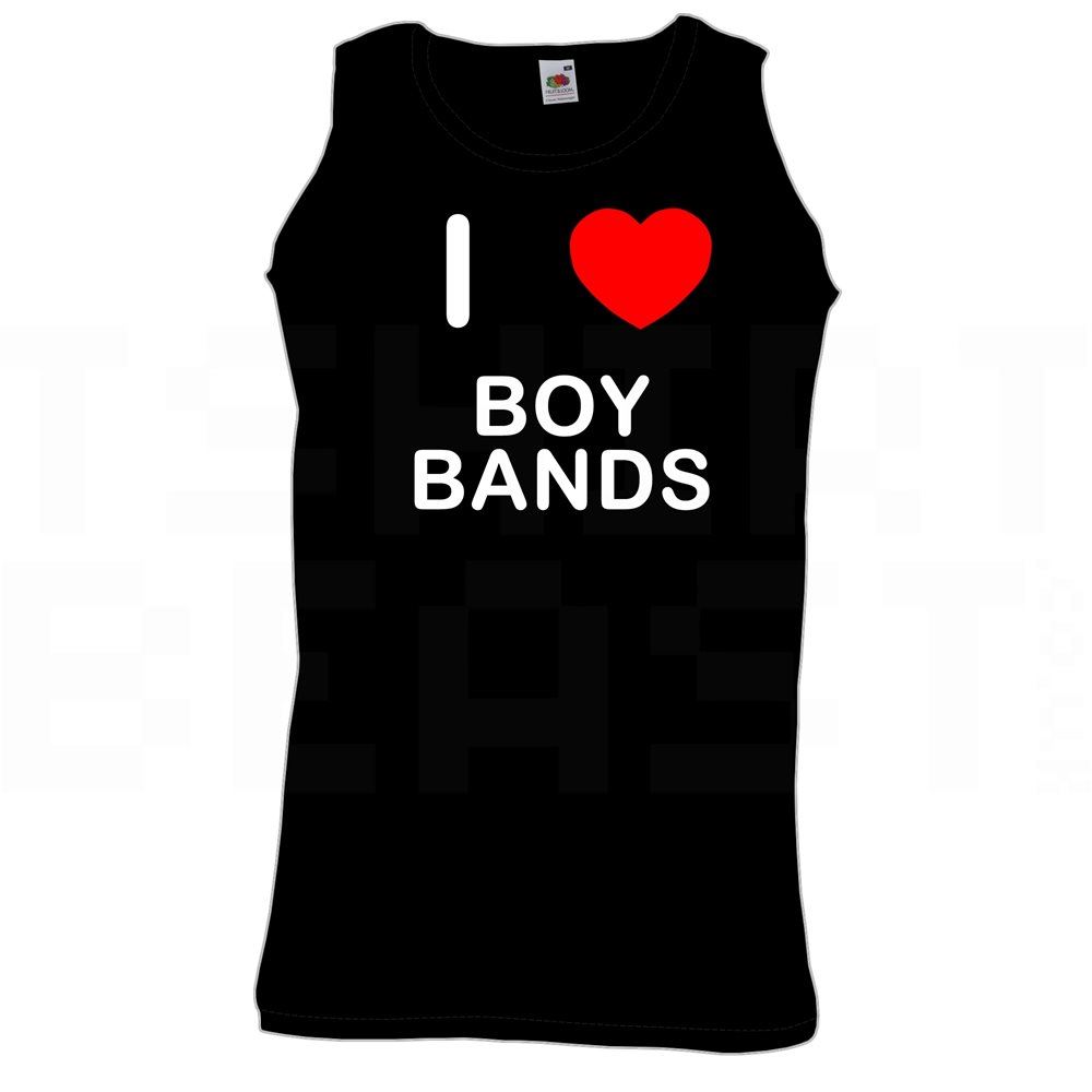 Boy Bands I Love Heart Vest Adult Crew Neck Athletic Gym Vest - Picture 7 of 18