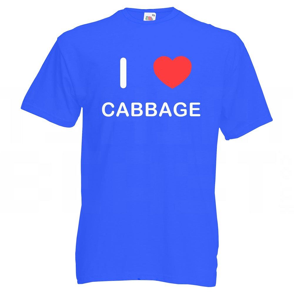 Cabbage I Love T Shirt Tee Adult Crew Neck Short Sleeved - Picture 17 of 34