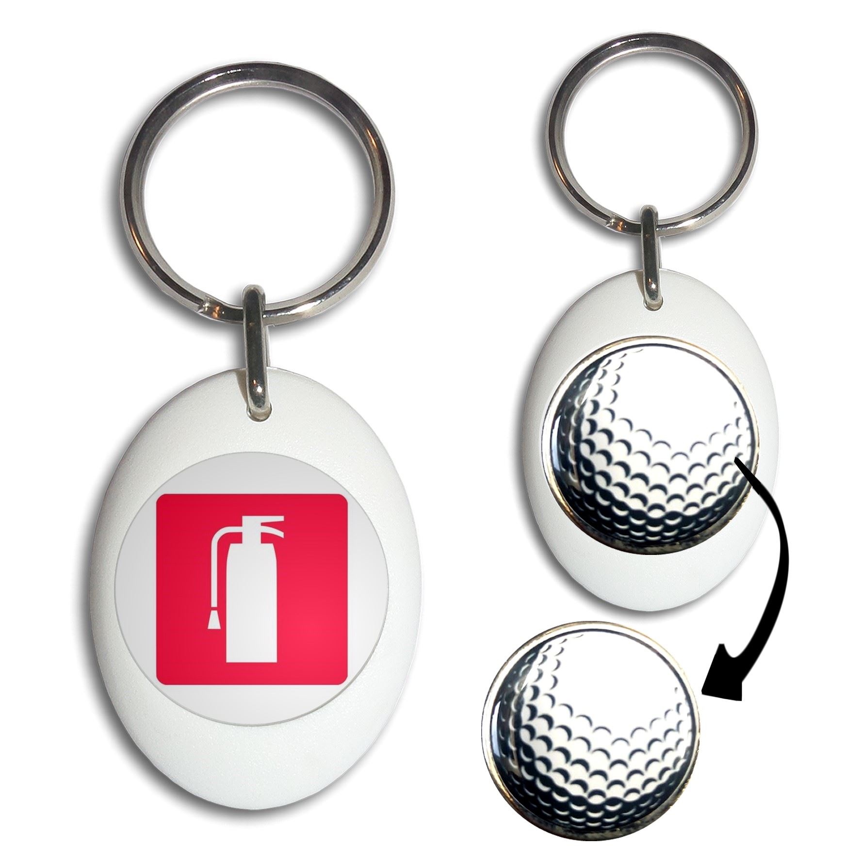 Feuerlöscher Golfball Markierer Schlüsselanhänger (43 mm x 33 mm) - Bild 11 von 12