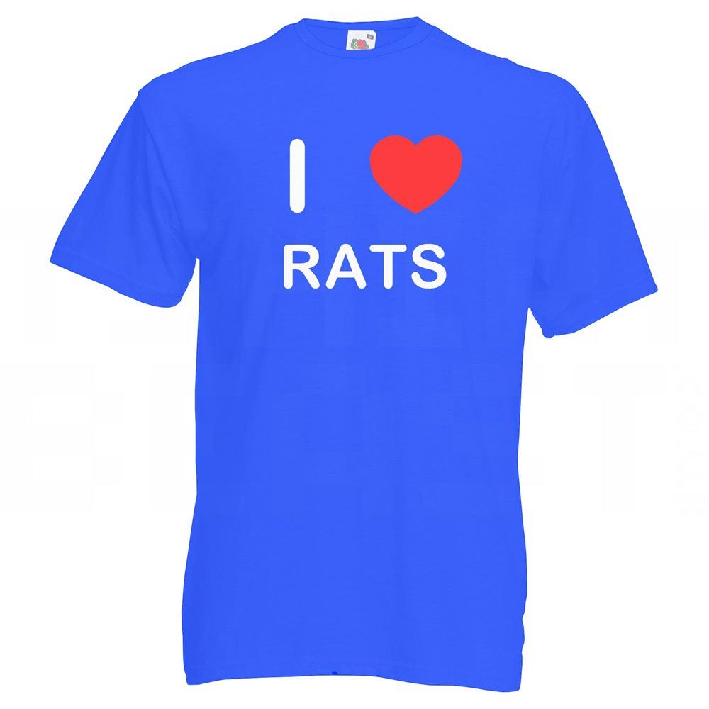 Rats I Love T-Shirt Tee Erwachsene Rundhals Kurzarm - Bild 13 von 34