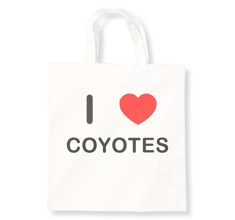 Coyotes I Love Tote Bag Reusable Cotton Shopping Bag - Picture 7 of 8