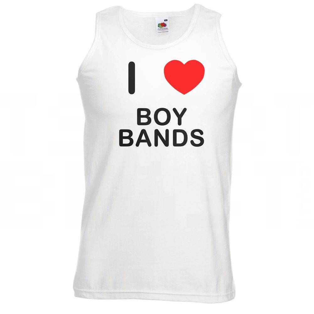 Boy Bands I Love Heart Vest Adult Crew Neck Athletic Gym Vest - Picture 17 of 18