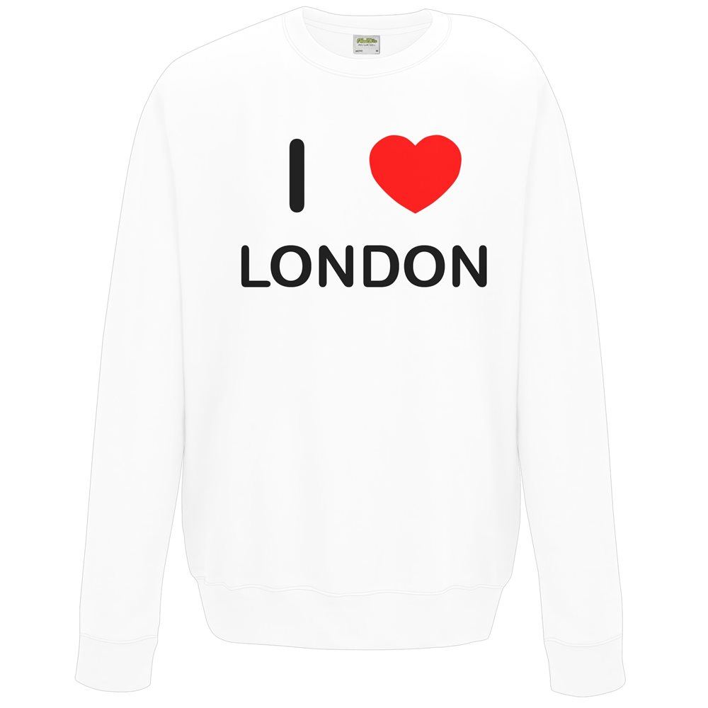 London I Love Sweater Pullover Adult Crew Neck Long Sleeved Sweatshirt - Picture 29 of 34