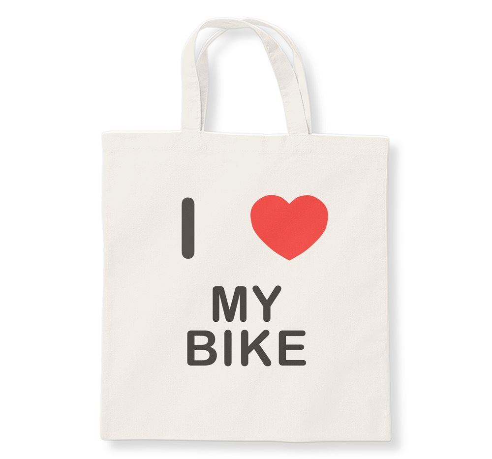 My Bike I Love Tote Bag Reusable Cotton Shopping Bag - Picture 3 of 8