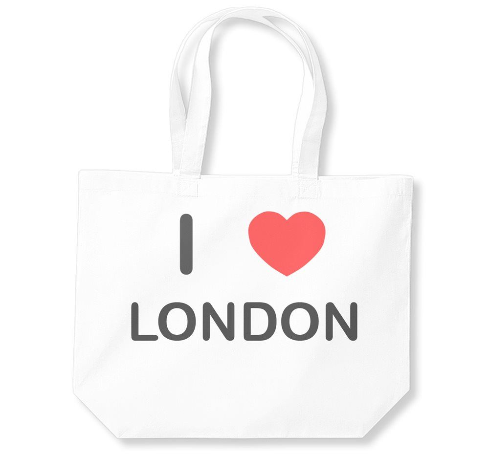 London I Love Cotton Shopping Bag (Black, White, Natural) - Picture 7 of 8