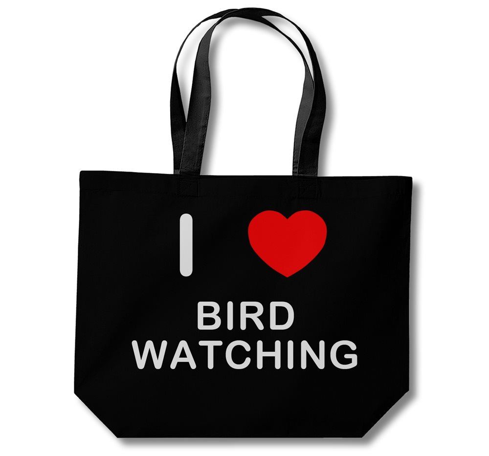 Bolso de compras de algodón Bird Watching I Love (negro, blanco, natural) - Imagen 5 de 8