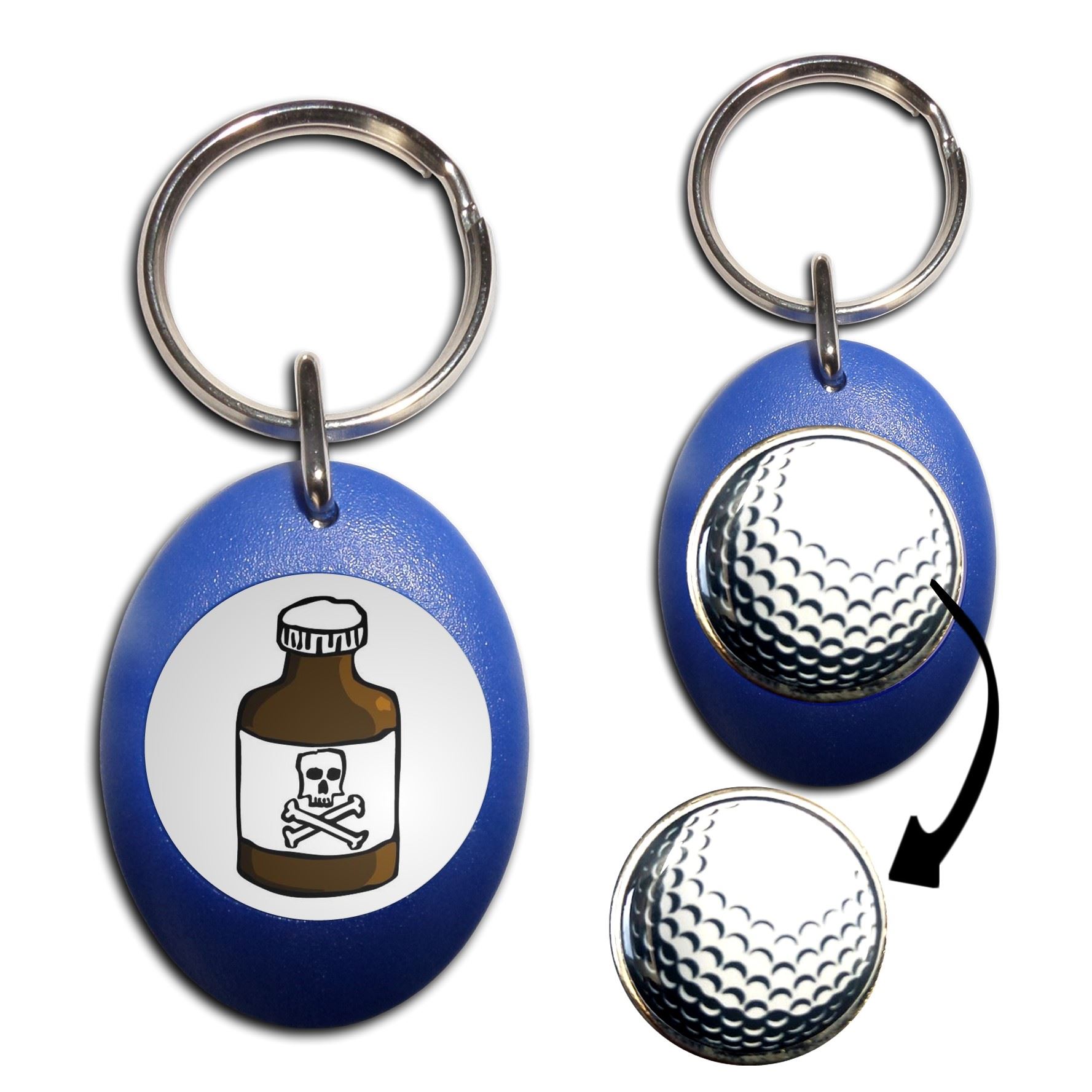Schlüsselanhänger Giftflasche Golfballmarker (43 mm x 33 mm) - Bild 5 von 12
