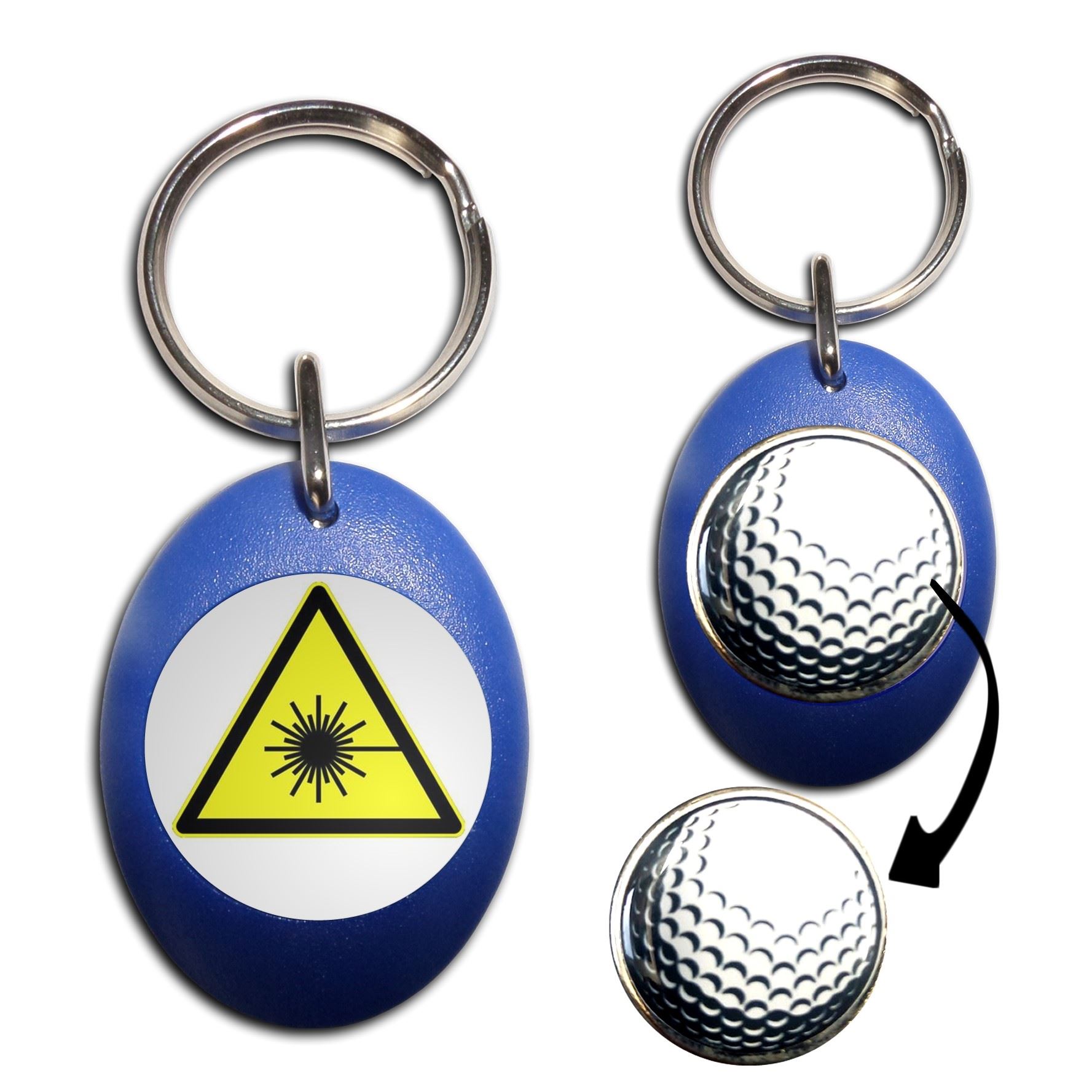 Laser Strahlung Golfball Markierer Schlüsselanhänger (43 mm x 33 mm) - Bild 5 von 12