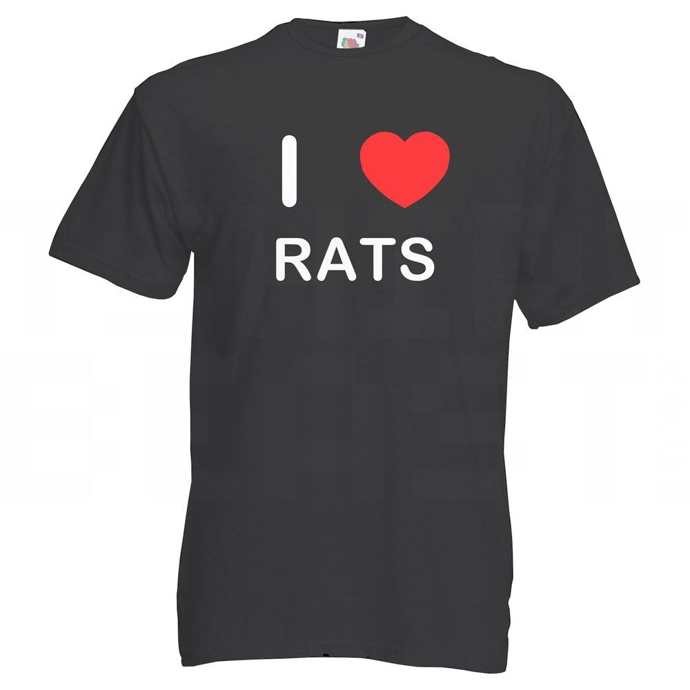 Rats I Love T-Shirt Tee Erwachsene Rundhals Kurzarm - Bild 3 von 34