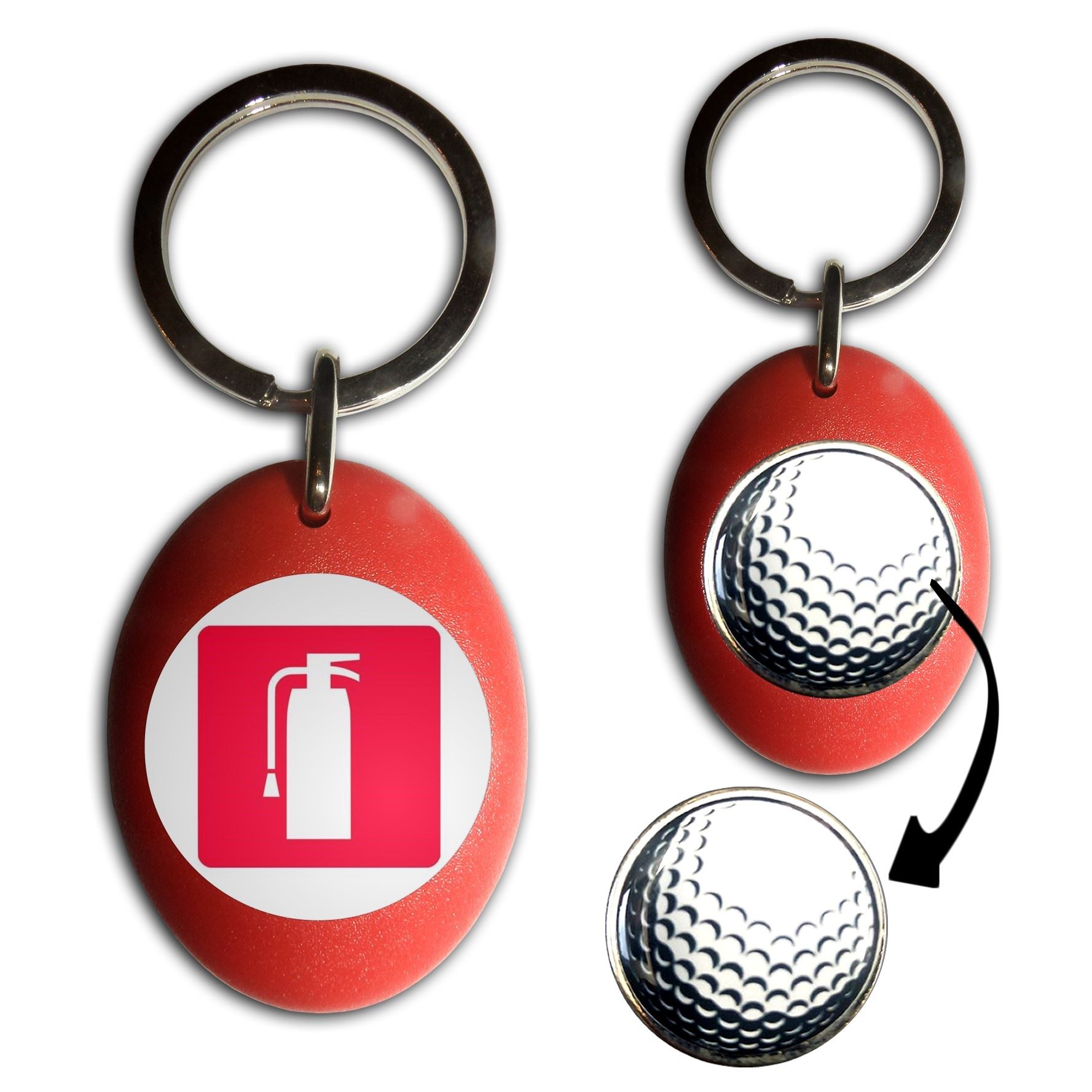 Feuerlöscher Golfball Markierer Schlüsselanhänger (43 mm x 33 mm) - Bild 7 von 12