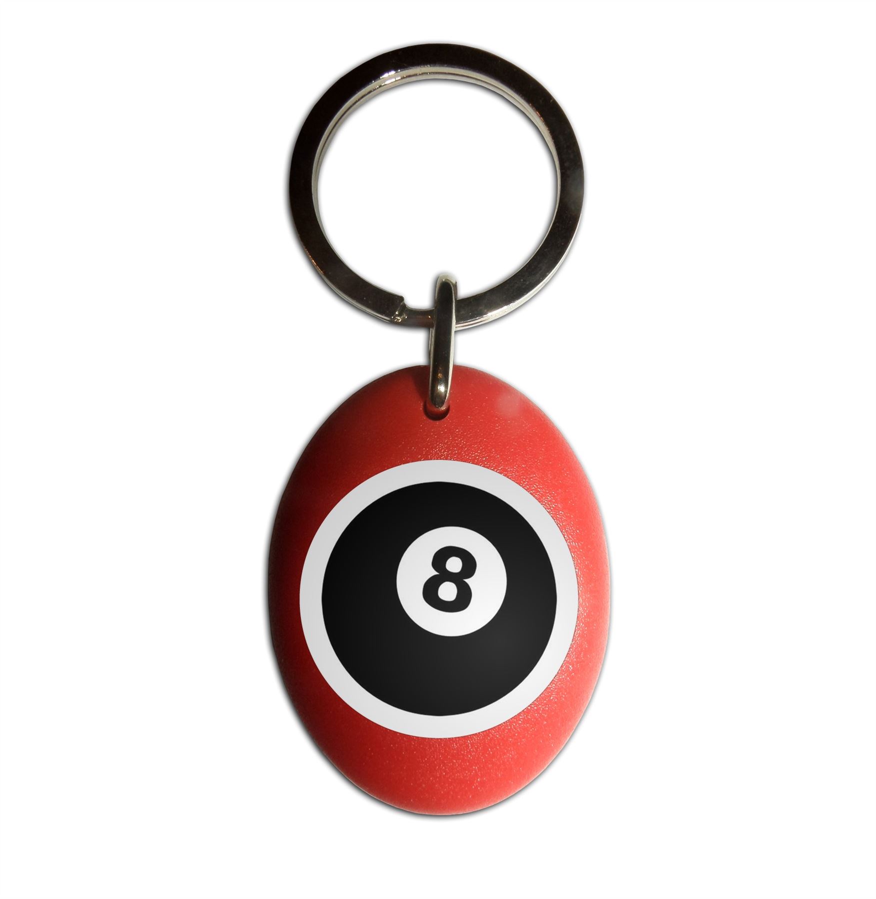 8 Ball Plastic Oval Key Ring (43mm x 32.5mm) - Picture 7 of 10