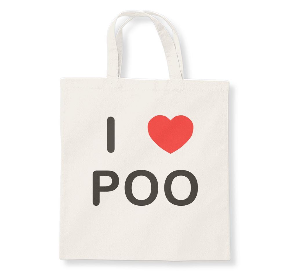 Poo I Love Tasche wiederverwendbar Baumwolle Einkaufstasche - Bild 3 von 8