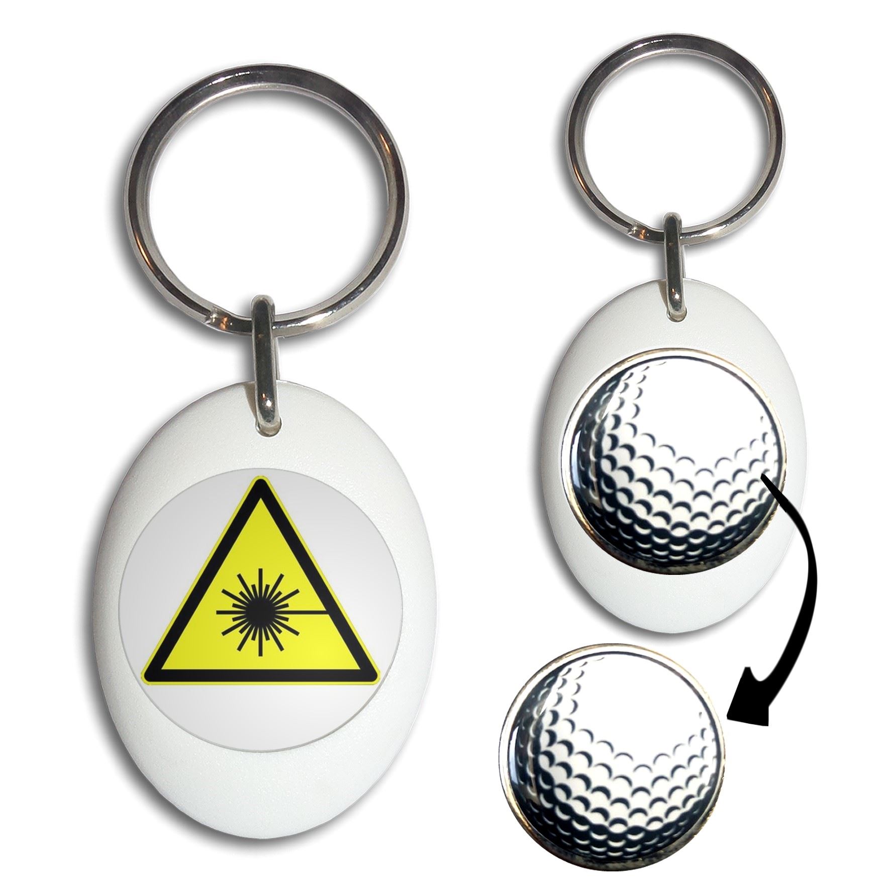 Laser Strahlung Golfball Markierer Schlüsselanhänger (43 mm x 33 mm) - Bild 11 von 12