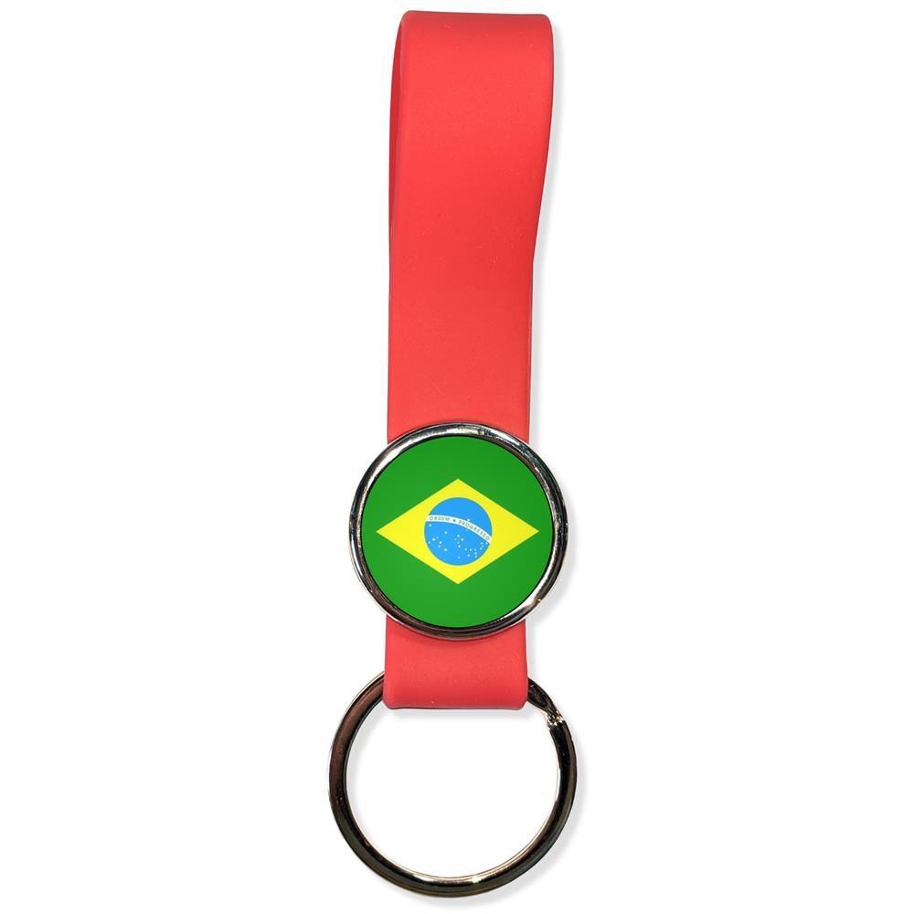 Brazil Flag Silicone Loop Key Ring (35mm x 120mm) - Picture 7 of 8