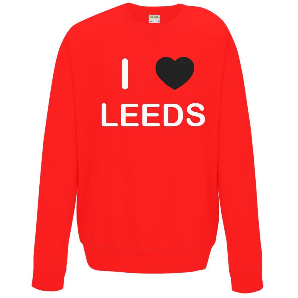 Leeds I Love Sweater Pullover Adult Crew Neck Long Sleeved Sweatshirt - Picture 19 of 34