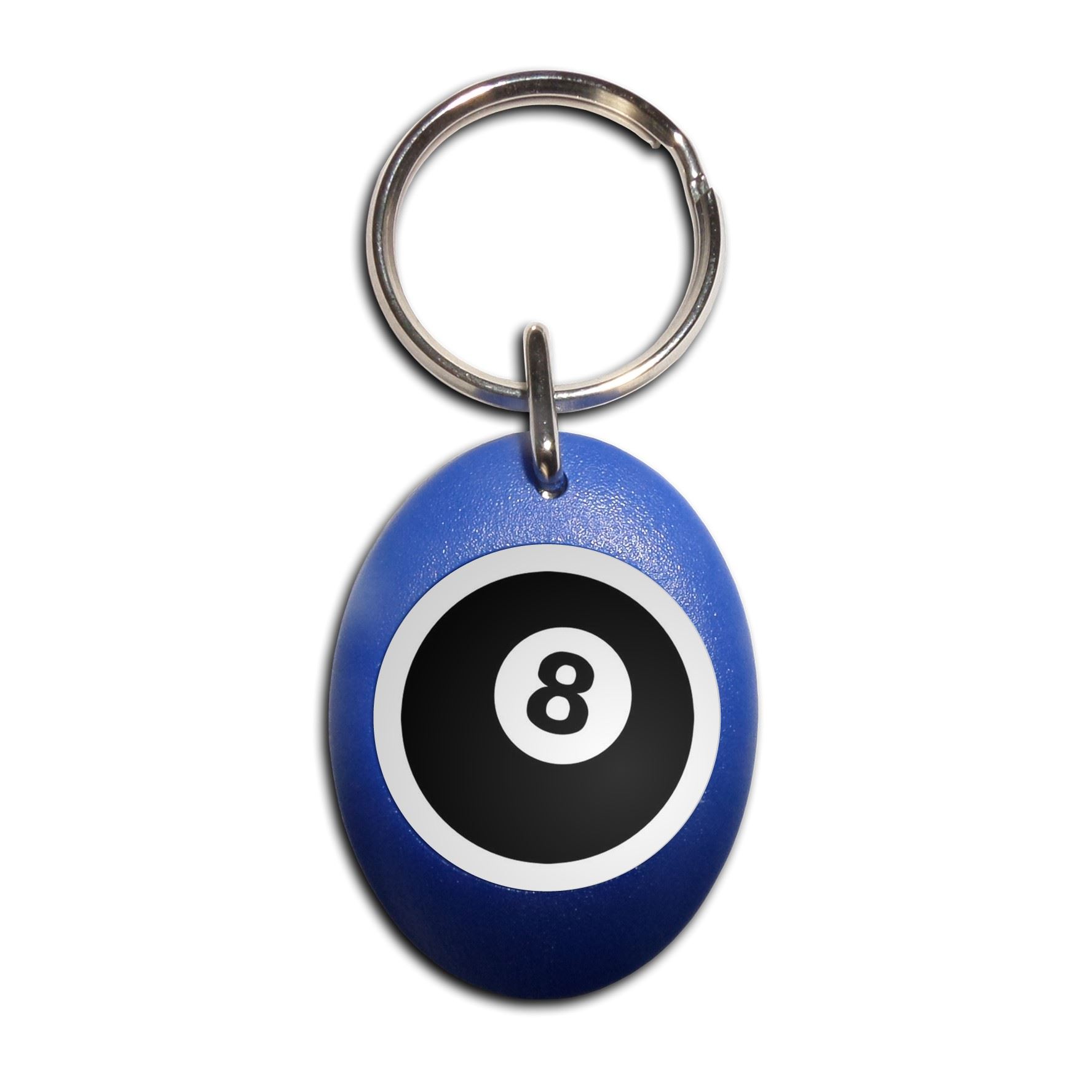 8 Ball Plastic Oval Key Ring (43mm x 32.5mm) - Picture 5 of 10