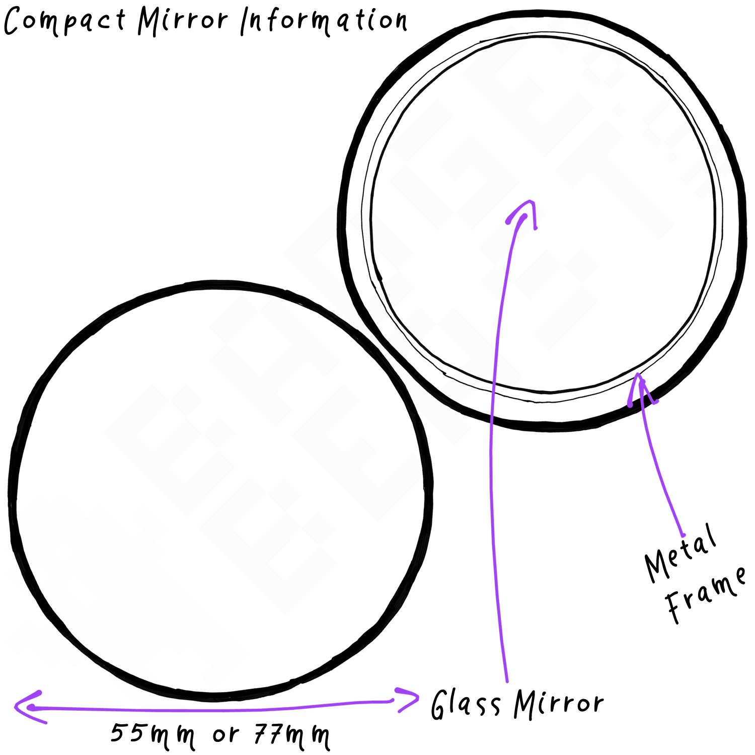 FML! F**k My Life Round Mirror Pocket Compact (55mm or 77mm) - Picture 4 of 6