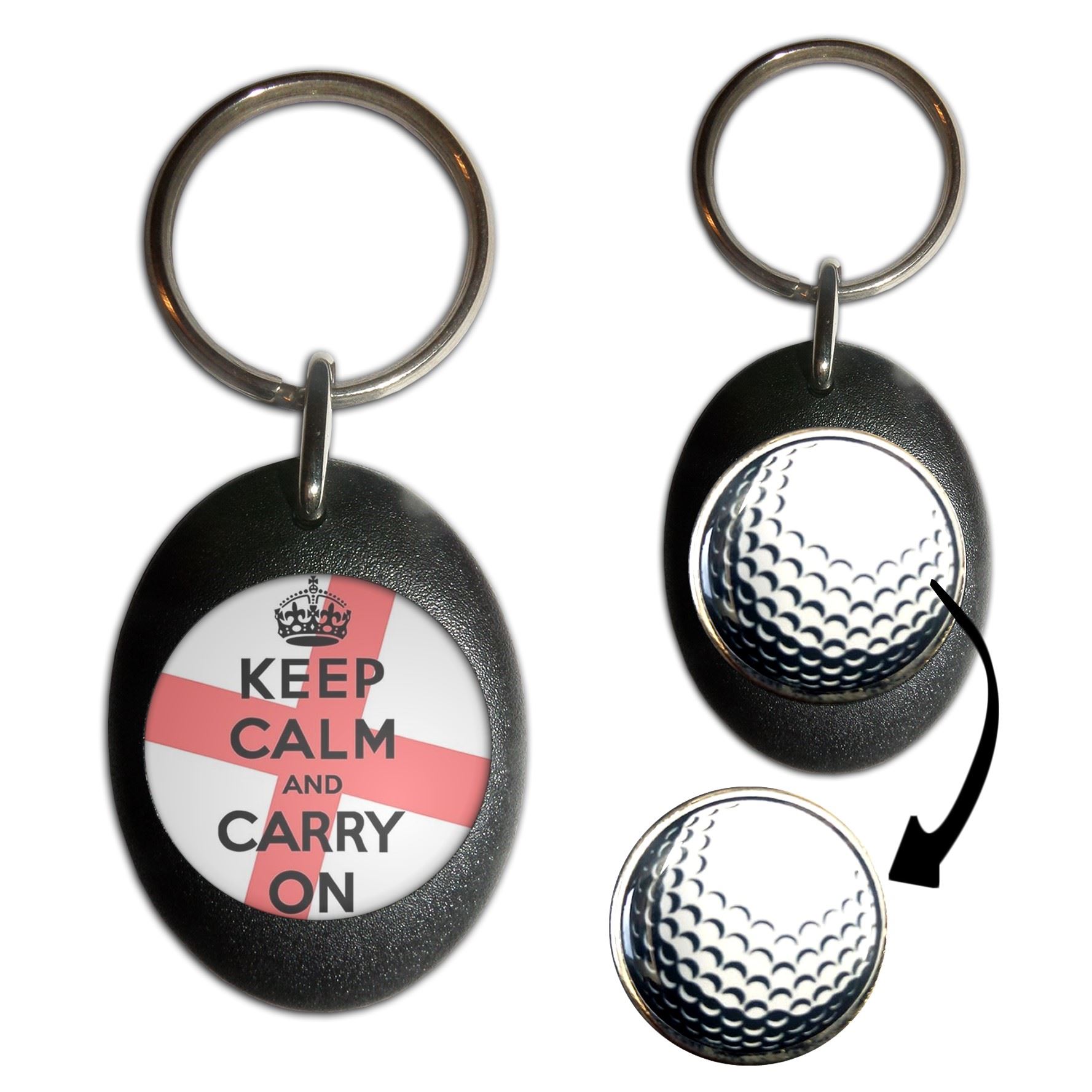 England Keep Calm and Carry On Golfball Marker Schlüsselanhänger (43 mm x 33 mm) - Bild 3 von 12