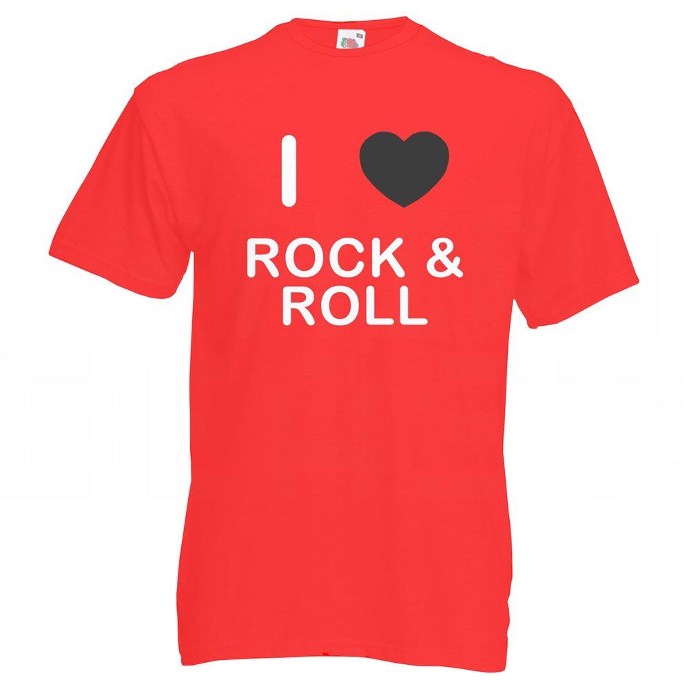 Rock and Roll I Love T-Shirt Tee Erwachsene Rundhals Kurzarm - Bild 25 von 34