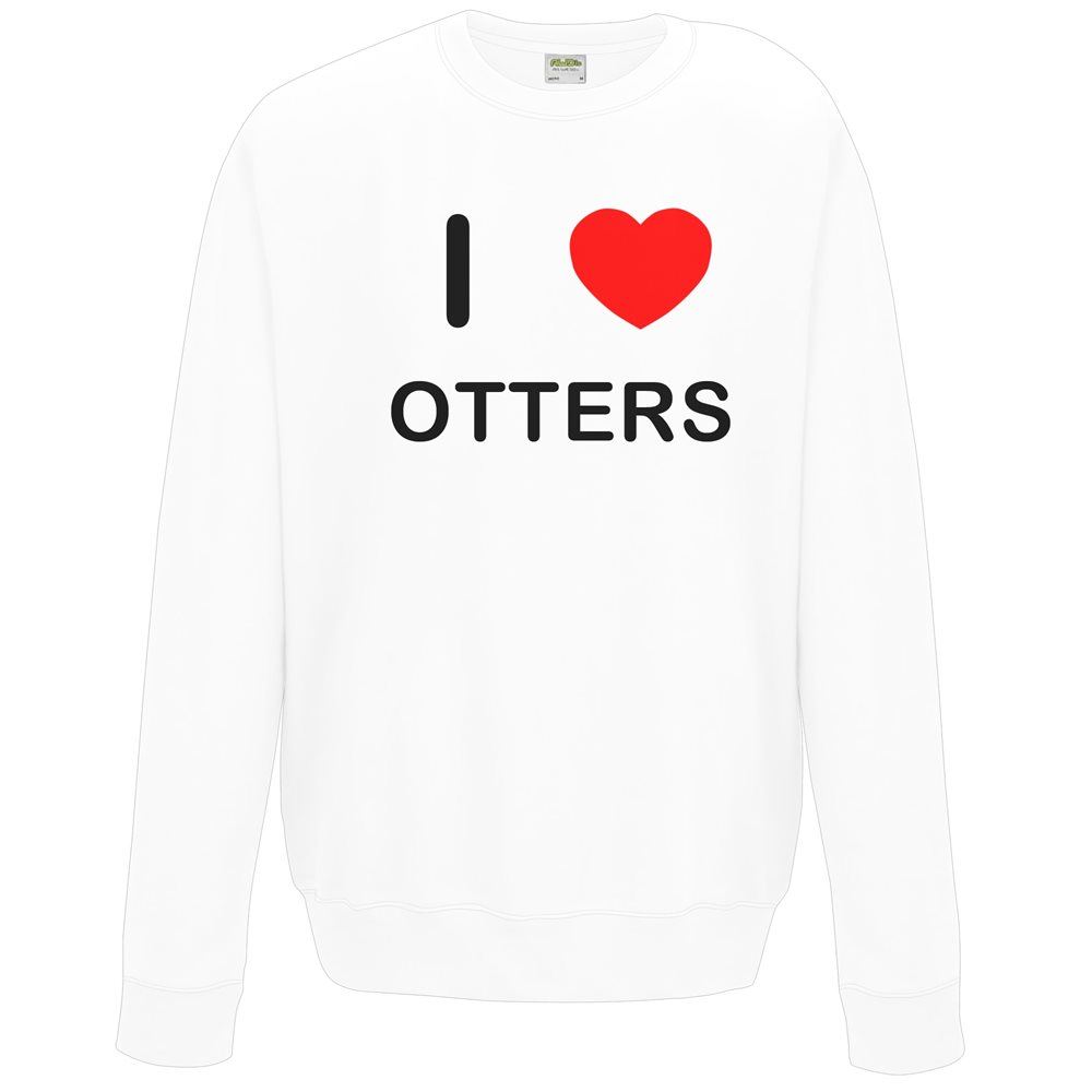 Otters I Love Sweater Pullover Adult Crew Neck Long Sleeved Sweatshirt - Picture 27 of 34
