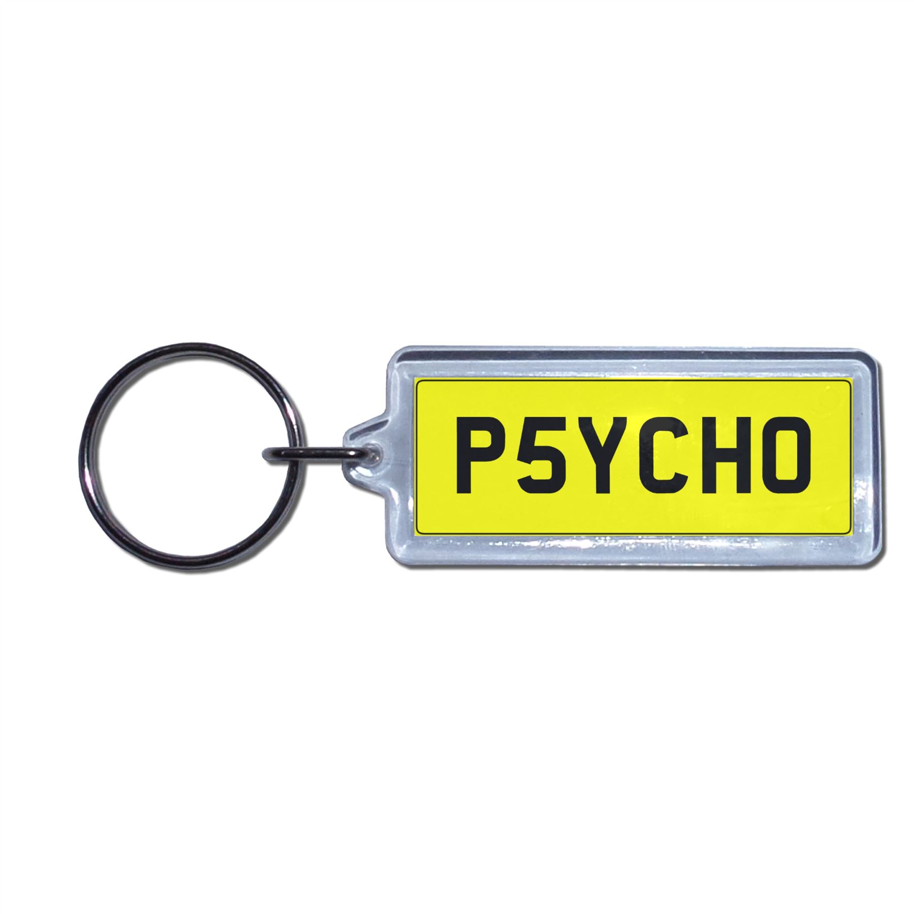 PSYCHO - Llavero con matrícula del Reino Unido | Elige medallón / plástico / metal - Imagen 3 de 8