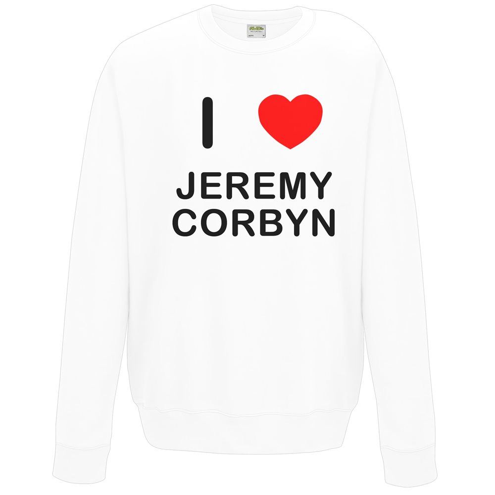 Jeremy Corbyn I Love Sweater Pullover Adult Crew Neck Long Sleeved Sweatshirt - Picture 33 of 34