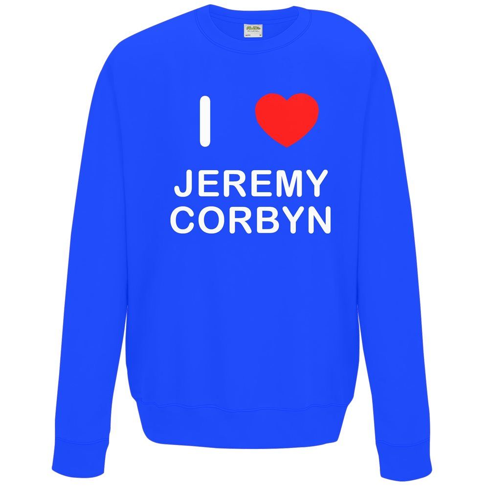 Jeremy Corbyn I Love Sweater Pullover Adult Crew Neck Long Sleeved Sweatshirt - Picture 11 of 34