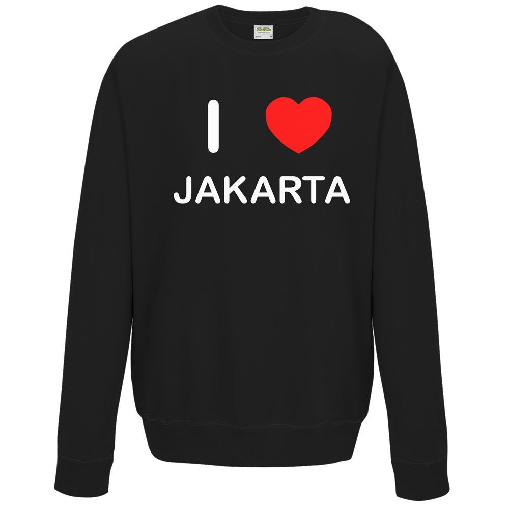 Jakarta I Love Sweater Pullover Erwachsene Rundhals Langarm Sweatshirt - Bild 7 von 34