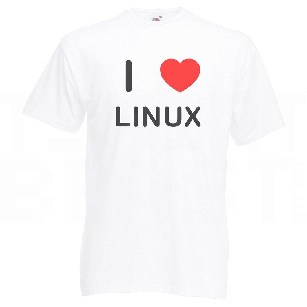 Linux I Love T Shirt Tee Adult Crew Neck Short Sleeved - Picture 31 of 34